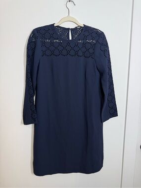 j crew laser cut dress Laser-cut Eyelet Dress In 365 Crepe For Women